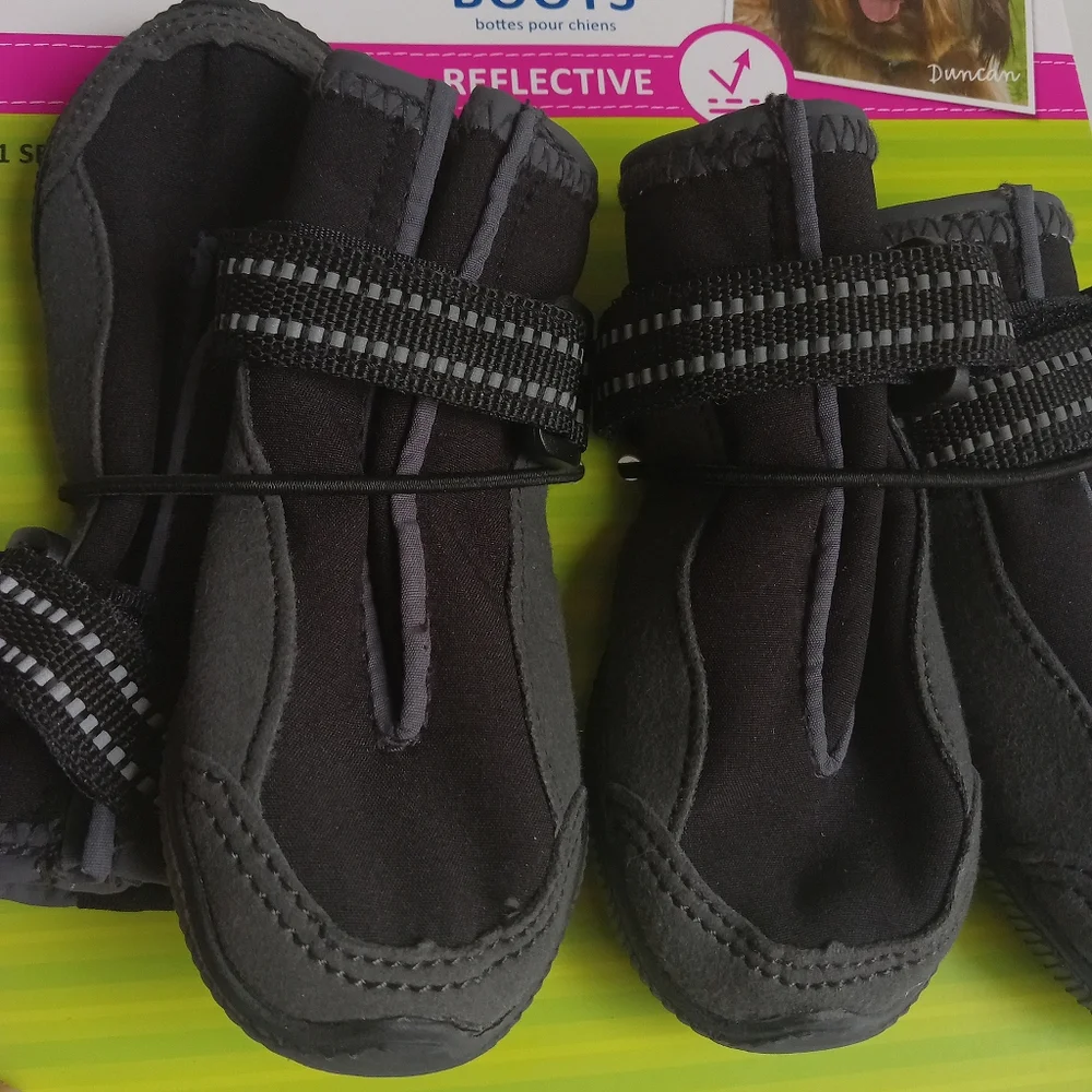 Top Paw Reflective Outdoor Dog Boots - Black